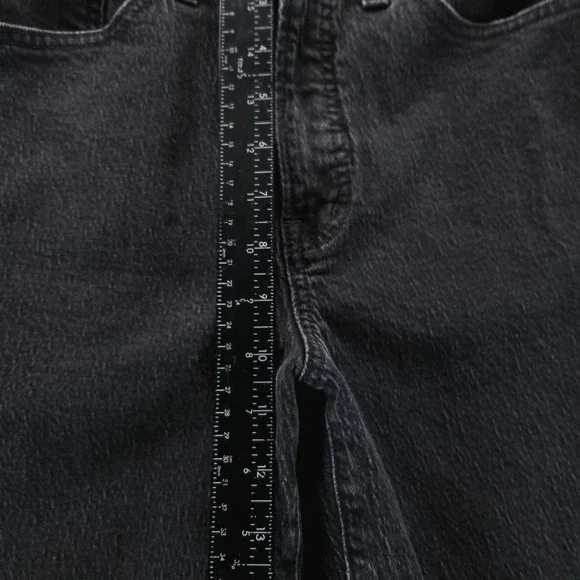 Madewell Jeans Womens 28 Black Perfect Vintage Wide Leg High Rise Raw‎ Hem - Picture 6 of 9